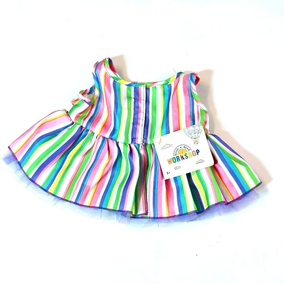 Build-A-Bear Workshop Easter Spring Pastel Striped Dress For Plush Dolls - Picture 2 of 4